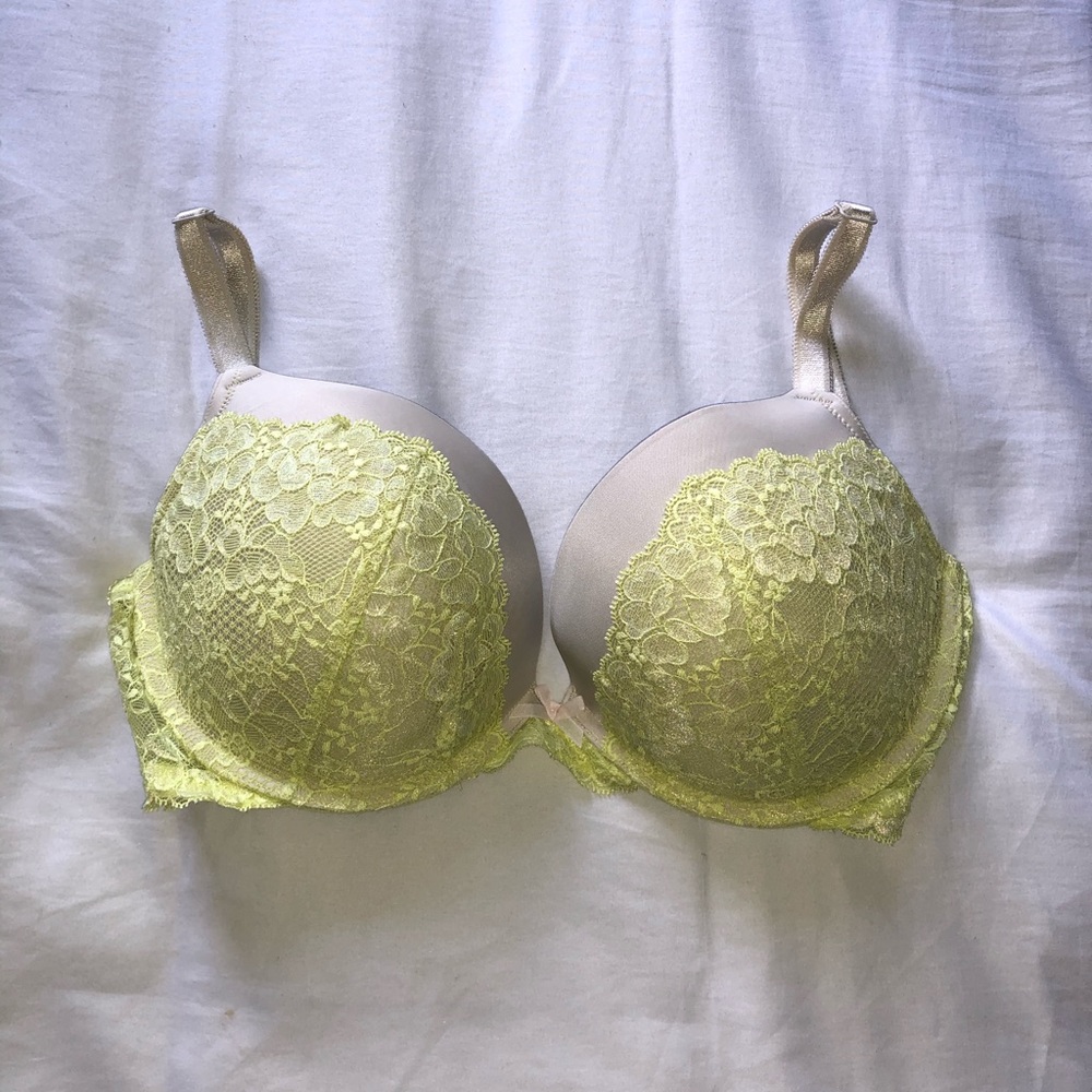 Victoria’s Secret 34DDD neon green and grey bra
